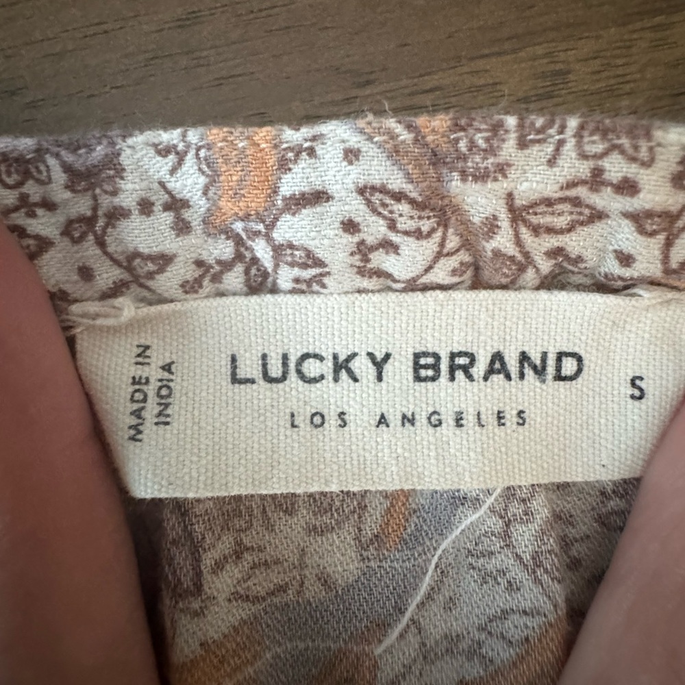 Lucky Brand Floral Cropped Boho Top Size Small - Picture 4 of 7